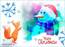 e-Kartka Darmowe kartki elektroniczne z tag: e Kartki bożonarodzeniowe Bałwanek, kartki internetowe, pocztówki, pozdrowienia