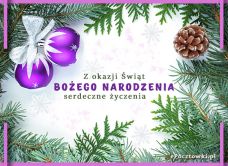 e-Kartka Darmowe kartki elektroniczne z tag: Kartki bożonarodzeniowe Serdeczne życzenia!, kartki internetowe, pocztówki, pozdrowienia