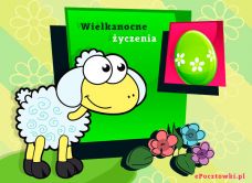 e-Kartka Darmowe kartki elektroniczne z tag: Darmowe kartki na Wielkanoc e-Kartka z owieczką, kartki internetowe, pocztówki, pozdrowienia