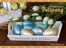 e-Kartka Kartki Elektroniczne Wielkanocne tulipany, kartki internetowe, pocztówki, pozdrowienia