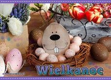 e-Kartka Darmowe kartki elektroniczne z tag: Darmowe e kartki na Wielkanoc Zając na Wielkanoc, kartki internetowe, pocztówki, pozdrowienia