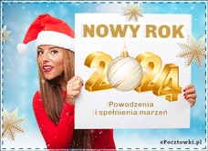 e-Kartka Darmowe kartki elektroniczne z tag: Darmowe e Pocztówki Powodzenia w Nowym Roku 2024, kartki internetowe, pocztówki, pozdrowienia