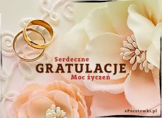 e-Kartka Kartki Ślubne Serdeczne Gratulacje!, kartki internetowe, pocztówki, pozdrowienia
