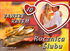 e-Kartka Kartki Ślubne W 10 Rocznicę Ślubu, kartki internetowe, pocztówki, pozdrowienia