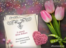 e-Kartka Kartki Dzień Kobiet Moc wspaniałych życzeń, kartki internetowe, pocztówki, pozdrowienia