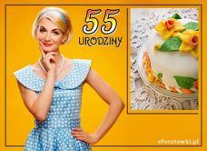 e-Kartka Kartki Urodzinowe Dzień 55 Urodzin, kartki internetowe, pocztówki, pozdrowienia