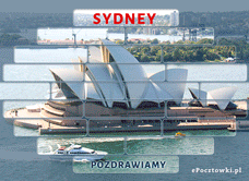 e-Kartka Darmowe kartki elektroniczne z tag: e Kartki Pozdrowienia Pozdrawiamy z Sydney, kartki internetowe, pocztówki, pozdrowienia