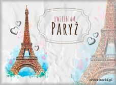 e-Kartka  Uwielbiam Paryż, kartki internetowe, pocztówki, pozdrowienia
