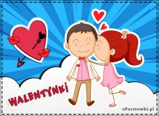 e-Kartka Kartki Miłość - Walentynki Buziaki na Walentynki, kartki internetowe, pocztówki, pozdrowienia