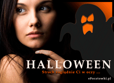 e-Kartka Kartki Halloween Strach zaglądnie Ci w oczy ..., kartki internetowe, pocztówki, pozdrowienia