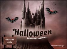 e-Kartka Kartki Halloween Straszny dwór, kartki internetowe, pocztówki, pozdrowienia