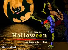 e-Kartka Kartki Halloween Szalonego Halloween, kartki internetowe, pocztówki, pozdrowienia
