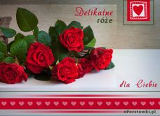 e-Kartka Kartki Kwiaty Delikatne róże, kartki internetowe, pocztówki, pozdrowienia