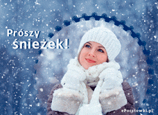 e-Kartka Kartki Cztery Pory Roku Prószy śnieżek, kartki internetowe, pocztówki, pozdrowienia