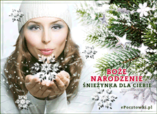 e-Kartka Darmowe kartki elektroniczne z tag: e Pocztówki Boże Narodzenie Śnieżnobiałe święta!, kartki internetowe, pocztówki, pozdrowienia