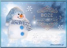 e-Kartka Darmowe kartki elektroniczne z tag: Życzenia bożonarodzeniowe Zaśnieżony bałwanek, kartki internetowe, pocztówki, pozdrowienia