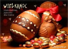 e-Kartka Kartki Wielkanoc Czekoladowe jajeczko, kartki internetowe, pocztówki, pozdrowienia