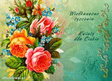 e-Kartka Kartki Wielkanoc Kwiaty pełne życzeń, kartki internetowe, pocztówki, pozdrowienia