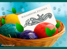 e-Kartka Kartki Wielkanoc Wielkanocny kosz, kartki internetowe, pocztówki, pozdrowienia