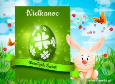 e-Kartka Kartki Wielkanoc Życzenia od Zajączka, kartki internetowe, pocztówki, pozdrowienia