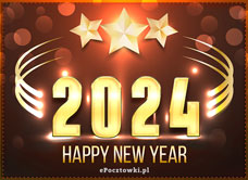 e-Kartka Darmowe kartki elektroniczne z tag: Kartka świąteczna Happy New Year 2024, kartki internetowe, pocztówki, pozdrowienia