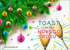 e-Kartka Kartki Nowy Rok Toast z okazji Nowego Roku, kartki internetowe, pocztówki, pozdrowienia