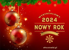 e-Kartka Darmowe kartki elektroniczne z tag: Darmowe kartki na Nowy Rok 2024 Wystrzałowy Nowy Rok 2024, kartki internetowe, pocztówki, pozdrowienia