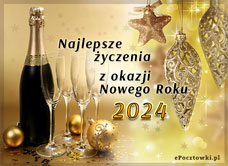 e-Kartka Darmowe kartki elektroniczne z tag: Kartka noworoczna Z okazji Nowego Roku 2024, kartki internetowe, pocztówki, pozdrowienia