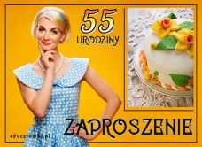 e-Kartka Kartki Zaproszenia Zaproszenie na 55 urodziny, kartki internetowe, pocztówki, pozdrowienia