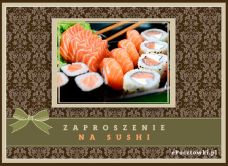 e-Kartka Kartki Elektroniczne Zaproszenie na sushi, kartki internetowe, pocztówki, pozdrowienia