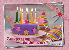 e-Kartka Kartki Zaproszenia Zaproszenie na urodziny, kartki internetowe, pocztówki, pozdrowienia